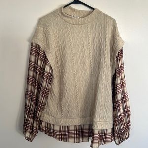 Beige and plaid sweater